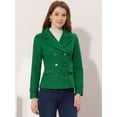 thumbnail image 3 of INSPIRE CHIC Caban à Revers Cranté à Double Boutonnage pour Femme Vert TG, 3 of 6