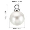 thumbnail image 2 of Unique Bargains Pendentifs Perles Factices 8 mm, Lot de 150 Perles Rondes Imitation Perle, Argent Blanc, 2 of 6