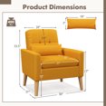 thumbnail image 3 of Gymax Fauteuil d'Appoint Moderne du Milieu du Siècle en Tissu de Lin avec Coussin Lombaire, 3 of 9