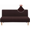 thumbnail image 1 of Armless Futon Cover Stretch Sofa Bed Slipcover Protector Elastic Feature Rich Textured High Spandex Small Checks Jacquard Fabric Futon Cover, Machine Washable, 1 of 7