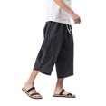 thumbnail image 2 of MAWCLOS Men Trousers Elastic Waist Bottoms Solid Color Pants Fitted Running Drawstring Loungewear Navy Blue XL, 2 of 4