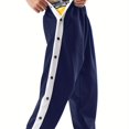 thumbnail image 1 of Bamboohart Men‘s Tear Away Pants  Loose Fit Basketball Pants High Split Snap Button Sweatpants, 1 of 7
