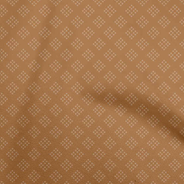 oneOone Cotton Cambric Rust Brown Fabric Geometric Craft Projects Decor Fabric Printed By The Yard 56 Inch Wide