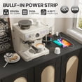 thumbnail image 3 of Rattan Buffet Cabinet with Storage,Sideboard Cabinet with 4 Doors and Adjustable Shelves, Console Coffee Bar with Charging Station, Boho Wood Cupboard for Kitchen, Livingroom and Dining Room,Entryway, 3 of 7