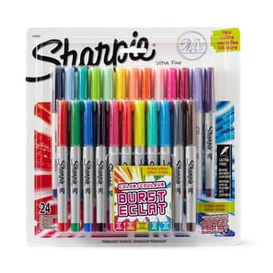 Sharpie Permanent Markers, Ultra Fine Point, Assorted Colour Burst Colours