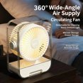 thumbnail image 4 of Desktop USB Rechargeable Circular Fan with 3 Blades, 5 Speed Settings, Built-in Battery and Compact Storage Box for Office and Home Use, 4 of 6
