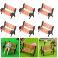 thumbnail image 2 of Miangastore Tiny Park Bench Orange 6Pcs 0.4In, 2 of 8