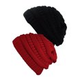thumbnail image 1 of Tuque Tricotée pour Femmes (Lot de 2), Noir/rouge, 1 of 1