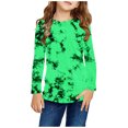 thumbnail image 1 of RXIRUCGD Chemises à Manches Longues pour Filles, Col Rond Mignon, Blouses Décontractées Élégantes (Vert, Taille : 3 Ans), 1 of 6