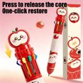 thumbnail image 4 of EGNMCR Stylo-Bille Personnalisé Pommes Rouges Chats Noirs 10 Couleurs Stylos Colorés à Séchage Rapide pour Étudiants Stylos-Billes Élégants et Multifonctions Stylo-Bille Multicolore en Plastique 10 ml, 4 of 6