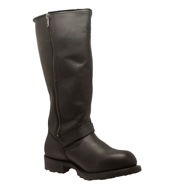 RideTecs Men's 16" Engineer Zipper Biker Boot Black, Size - 8.5
