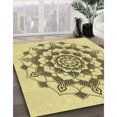 thumbnail image 3 of Ahgly Company Tapis d'Intérieur Lavable en Machine Carré Transitionnel Récolte Or, 6 Pieds Carré, 3 of 7
