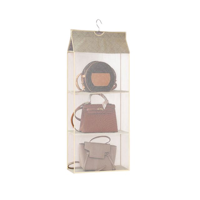 Multi Layers Transparent Hanging Handbag for Wardrobe Closet Dust-proof Storage Case Wallet Big Tote Bag Clothes Organizer