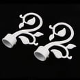 thumbnail image 4 of Langgg 2Pcs Curtain Rod Ends Drapery Pole Head for Dia. 28mm Rod Leaf#White, 4 of 9