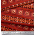 thumbnail image 2 of Soimoi Poly Georgette Fabric Geometric African Print Fabric by the Yard 52 Inch Wide, 2 of 3
