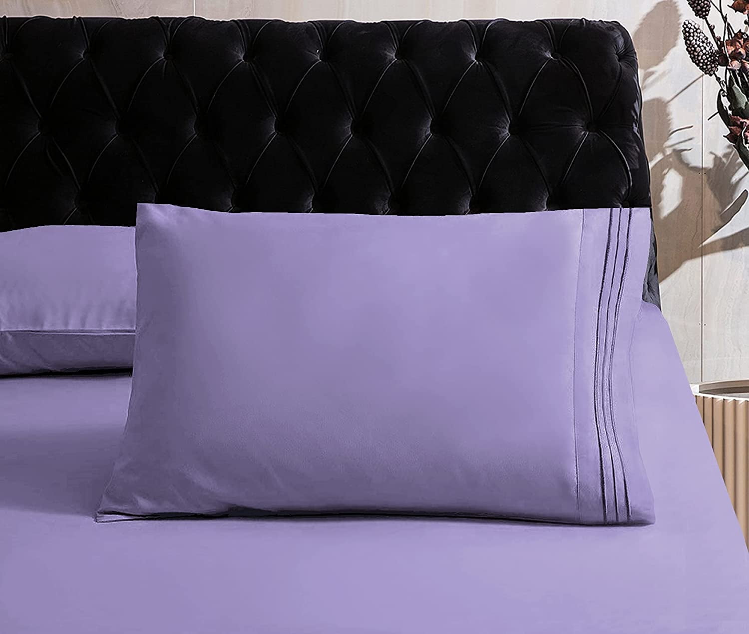 Mocassi 1800 Series Sheet Set 6 Pieces Deep Pocket California King Lilac