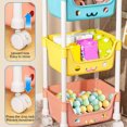 thumbnail image 4 of Eoozwa 5-Tier Plastic Rolling Utility Cart with Handle, Multi-Functional Storage Trolley for Office, Living Room, Kitchen, Movable Storage Organizer with Wheels, 4 of 6