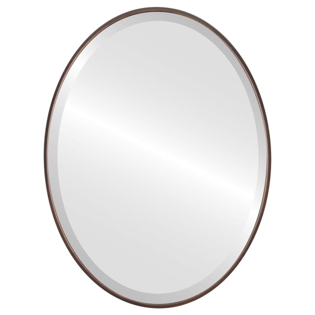 Singapore Framed Oval Mirror - Rubbed Bronze - 23" x 29"