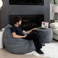 thumbnail image 2 of Gouchee Home Agora Charcoal Bean Bag Chair – Soft Faux Rabbit Fur Polyester with Polystyrene Bead Filling, Suitable for Adults and Teens, Lightweight & Portable Seating for Dorm, Living Room or Lounge, 2 of 7