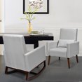 thumbnail image 3 of Patiojoy Set of 2 Dual-use Upholstered Rocking Chair with Wood Leg & Pillow Relax Sofa Chair Light Gray, 3 of 10