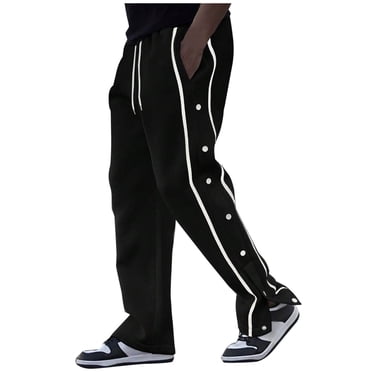 cfhntfmh Men's Fleece Lined Joggers with Pockets Thermal Tapered Sweatpants Athletic Solid Color Pants for Winter Workout