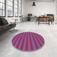 thumbnail image 4 of Ahgly Tapis d'Intérieur Lavable en Machine Carré Transitionnel Rouge Framboise, 6 Pieds Carré, 4 of 7