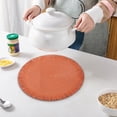 thumbnail image 5 of Woven Round Table Mat 38cm Heat Insulation Oil-Proof Waterproof Placemat for Dining Coffee Table Home Restaurant Use, 5 of 5