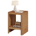 thumbnail image 2 of Fnova Solid Wood 2-Tier End Table with Open Storage Shelf, Rustic Nightstand, Bedside Table, Accent Side Table for Living Room, Bedroom, Small Spaces, Natural Wood, 2 of 14