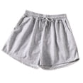 thumbnail image 3 of Diufon 2pc Womens Yoga Shorts Solid Color Shorts Elastic Waist Drawstring Athletic Shorts with Pockets, 3 of 4