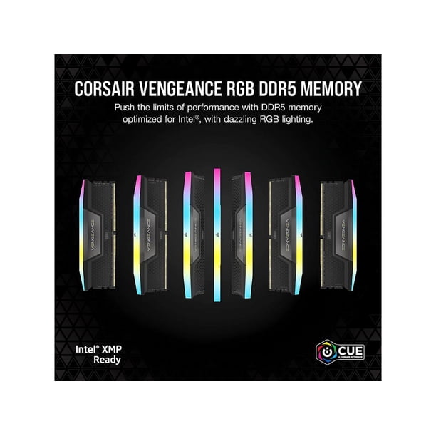 CORSAIR Vengeance RGB 32GB (2 x 16GB) 288-Pin PC RAM DDR5 6000