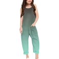 thumbnail image 2 of MIASHUI Combinaison pour Filles à Col en V Sans Manches, Décontractée, Pantalon Long, Vert, 13-14 Ans, 2 of 5