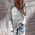 thumbnail image 2 of IROINID Liquidation Hauts Grande Taille pour Femmes, Chandail Imprimé de Noël, Col Rond, Manches Longues, Boutons, Blouse, Gris, 2 of 5