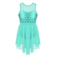 thumbnail image 1 of Jelory Robe de Danse Ballet pour Filles, Jupe à Sequins, Coupe Lyrique, Compétition de Patinage, Vert Menthe 16, 1 of 7