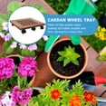 thumbnail image 3 of 1Pc Movable Flowerpot Tray Wooden Plant Pot Tray Hollow-out Tray with Casters, 3 of 8