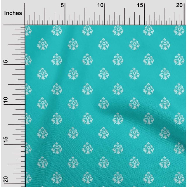 oneOone Georgette Viscose Fabric Floral Block Print Fabric By The Yard 42 Inch Wide