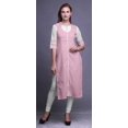 thumbnail image 2 of Bimba Rayon Slub Straight Kurti 3/4 Sleeve Printed Tunic Top Summer Clothing, 2 of 6