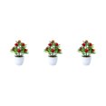 thumbnail image 2 of Ruiboury Add Touch Of Green To Living Space Artificial Plant Collection Home Decor Plastic Artificial Potted Plants False Plant apples 3Set, 2 of 6
