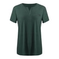 thumbnail image 4 of asjyhkr Plus Size Womens Summer Tops Short Sleeve T Shirts Loose Stretch Soft Comfy Tees Solid Basic Blouses, 4 of 4