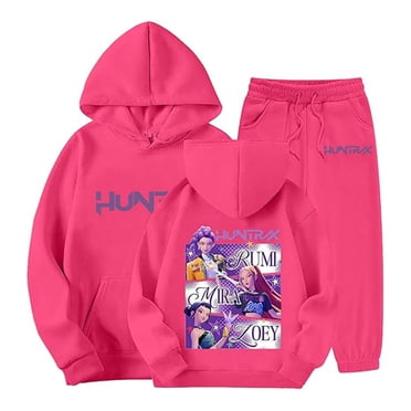 Girls Outfits&Set Girls Tracksuit Winter Warm Pullover Hoodie With Pants Kids Casual Outfit Cute Printed Jogger Two Piece