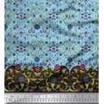 thumbnail image 2 of Soimoi Georgette Viscose Fabric Floral & Leaves Panel Print Fabric by Yard 42 Inch Wide, 2 of 3