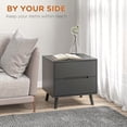 thumbnail image 4 of HOMCOM Table de Chevet, Table d'Appoint pour Sofa avec 2 Tiroirs et Pieds en Bois Noir, 4 of 10