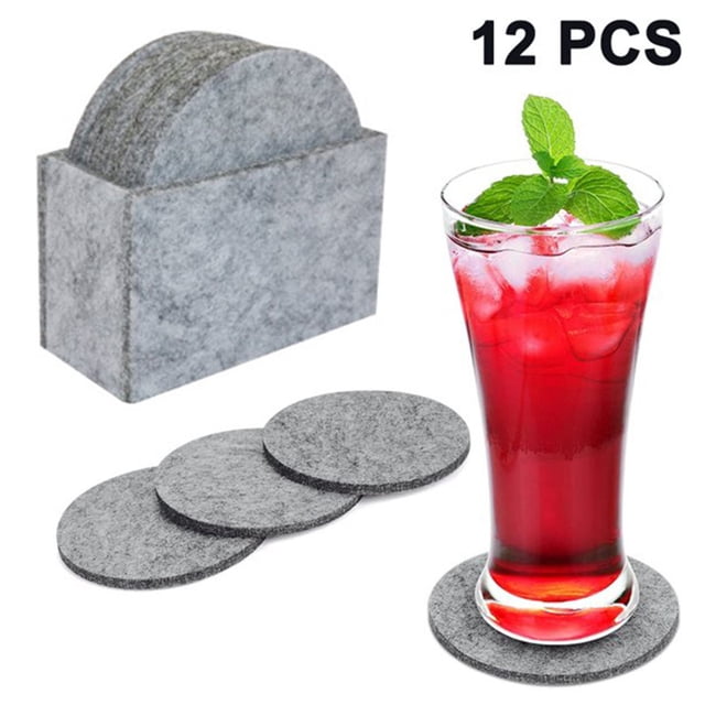 Oleegame Ensemble de 1 Napperon Rond Gris Comprend un Support Assorti Gris Pâle Gris