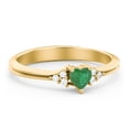 thumbnail image 1 of Birthstone Heart Ring with Shoulder Accents - Emeral (May), 1 of 4
