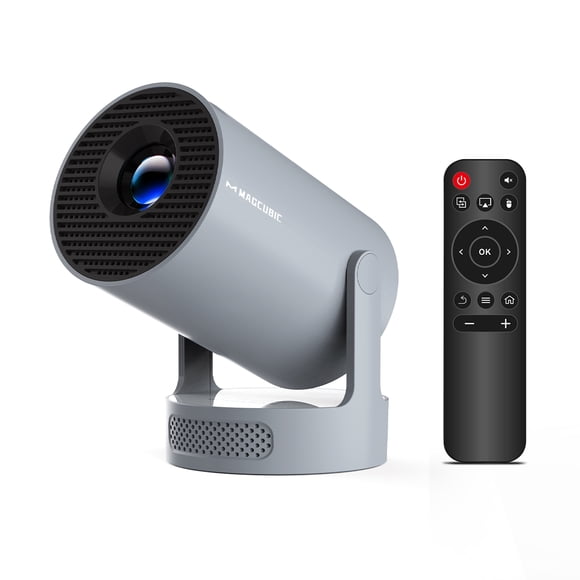 Magcubic Mini Projecteur, Prise en Charge 8K avec Wi-Fi 6 et BT 5.4, Luminosité ANSI 290 avec Haut-Parleur Soundbase 5w, Correction Verticale Automatique, Portable Rotatif à 180° pour Films à la Maison et en Plein Air HY300Pro+
