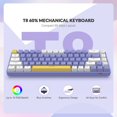 thumbnail image 2 of HAOAN T8 Clavier de Jeu 60 % 68 Touches Compact Mini Clavier Mécanique Filaire avec 18 Commutateurs Bleus Rétroéclairés RVB Chroma Câble de Clavier Bobiné USB-C pour PC Portable Mac XBOX - Bleu Blanc, 2 of 8