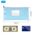 thumbnail image 2 of 11x6 Inch Money Bags with Zipper, 2Pcs PU Leather Cash Deposit Bank Pouch Envelopes Check Wallet for Coin Cosmetics Invioce Bill, Sky Blue, 2 of 6
