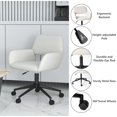 thumbnail image 4 of Homy Casa Chaise de Réception à Hauteur Réglable - Fauteuil Pivotant Rembourré Moderne pour Affaires, Tissu Beige, 4 of 6