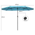 thumbnail image 4 of Patiojoy Parasol de Patio Double Face de 15 Pi, Parasol de Marché Extra-Grand pour l'Extérieur, Turquoise, 4 of 7