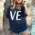 thumbnail image 1 of Hot Sale!! T-Shirts de la Saint-Valentin pour Femmes Imprimés Graphiques Mignons Léopard Cœur Amour T-Shirts Décontractés Manches Courtes Col Rond Marine + TP, 1 of 7