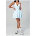 thumbnail image 4 of PISONIC Deep V-Neck Tennis Dress with Built in Shorts and Bra Athletic Dress for Women Summer Golf Workout Dress with Pockets, 4 of 7